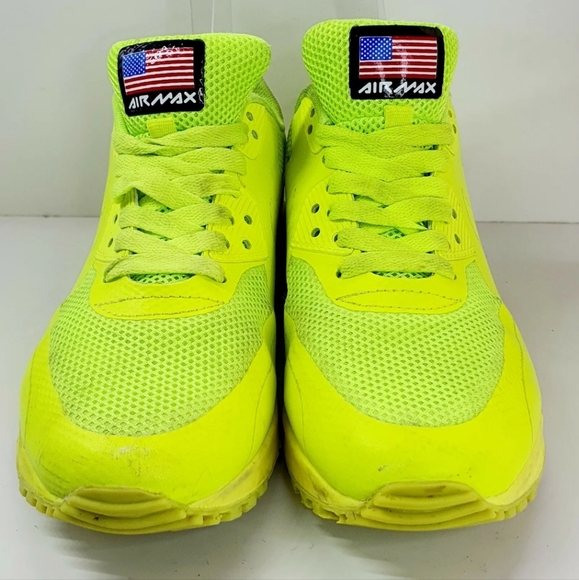 Nike Air Max 90 trainers Hyperfuse yellow USA Independence Day Volt Size 3 36 - Picture 2 of 9